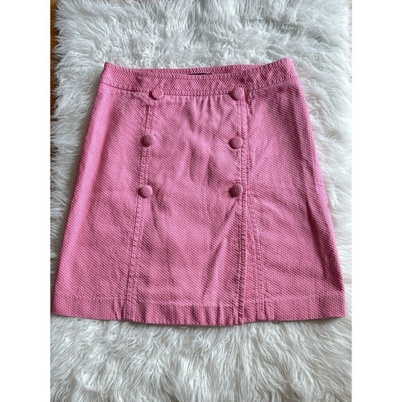Talbots Women's Size 12 Petite Pink Button Front Skirt Career FLAWED - Picture 2 of 8